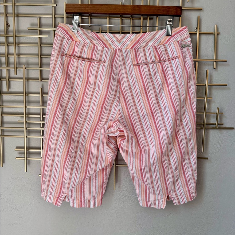 Columbia River Resort Striped Shorts Pink Cotton Petite 10 Summer - Picture 3 of 6